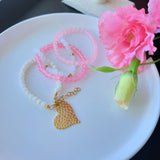 Pink heart bracelet