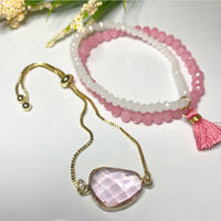 Pink stone bracelet